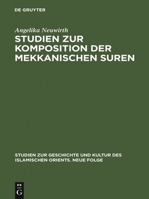 cover image of Studien zur Komposition der mekkanischen Suren